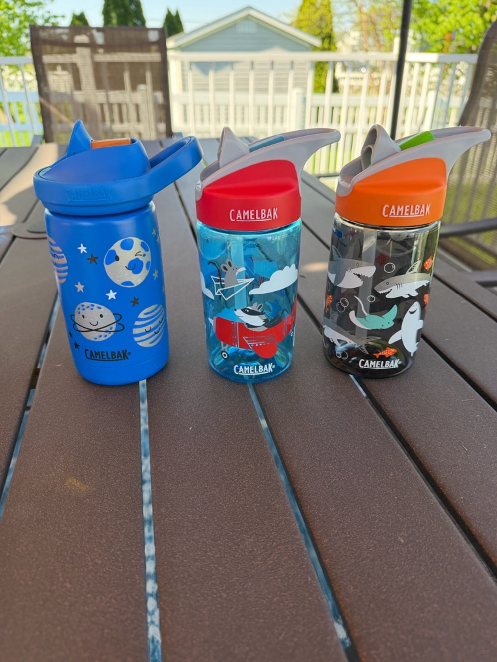 Bundle of 3 Boys Camelbak Eddy Water Bottles and Lids.
